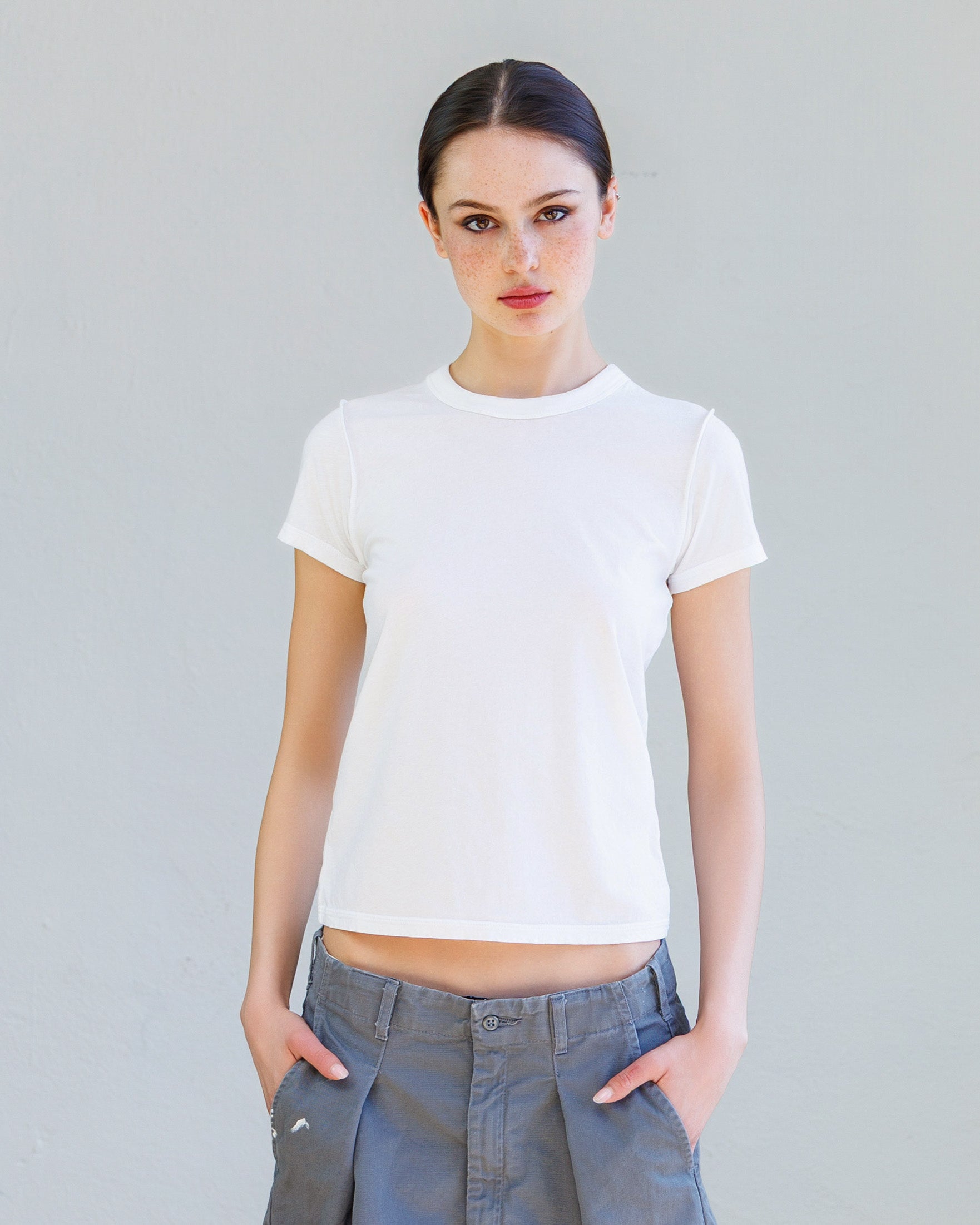 Women's Slim Fit Fine Jersey T-Shirt – Pearl | NSF Studio – NSF