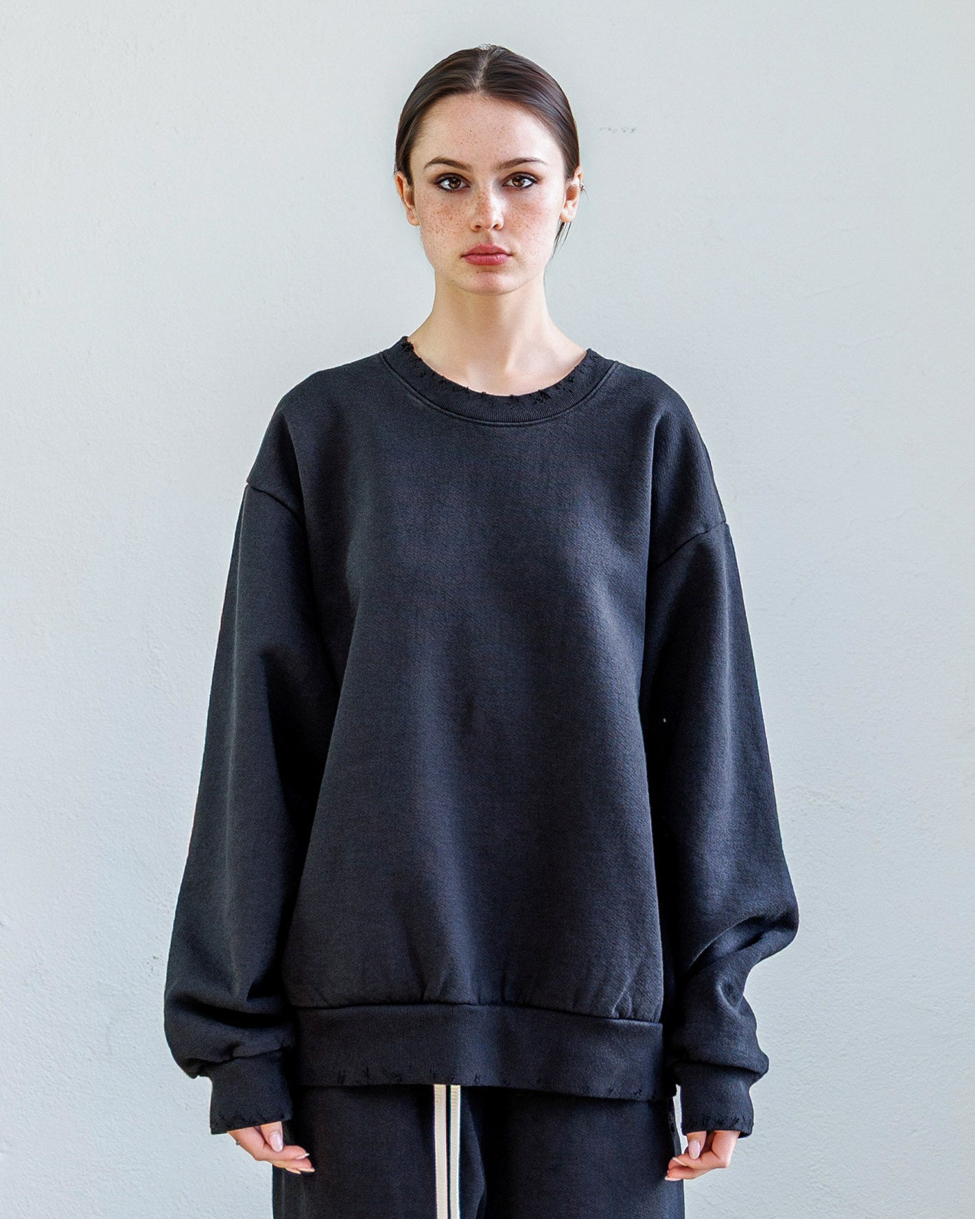 Heavy Vintage Fleece Unisex Sweatshirt - Black | NSF Studio