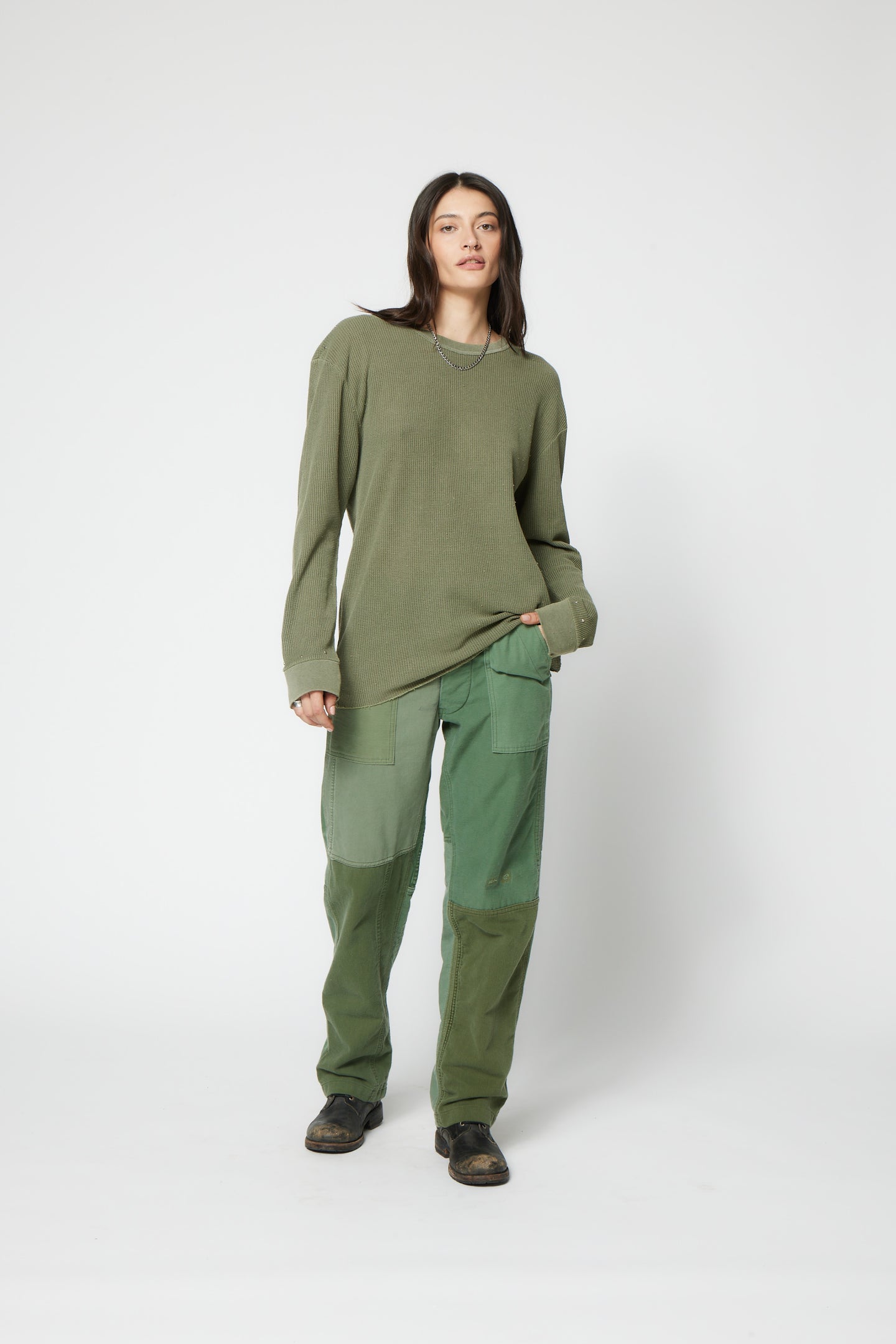 SRPLS MILITARY PATCH BAKER PANT / ARMY PATCHWORK
