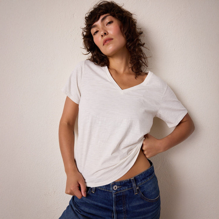 New Arrival: The Layla Relaxed V-Neck in Slub Jersey