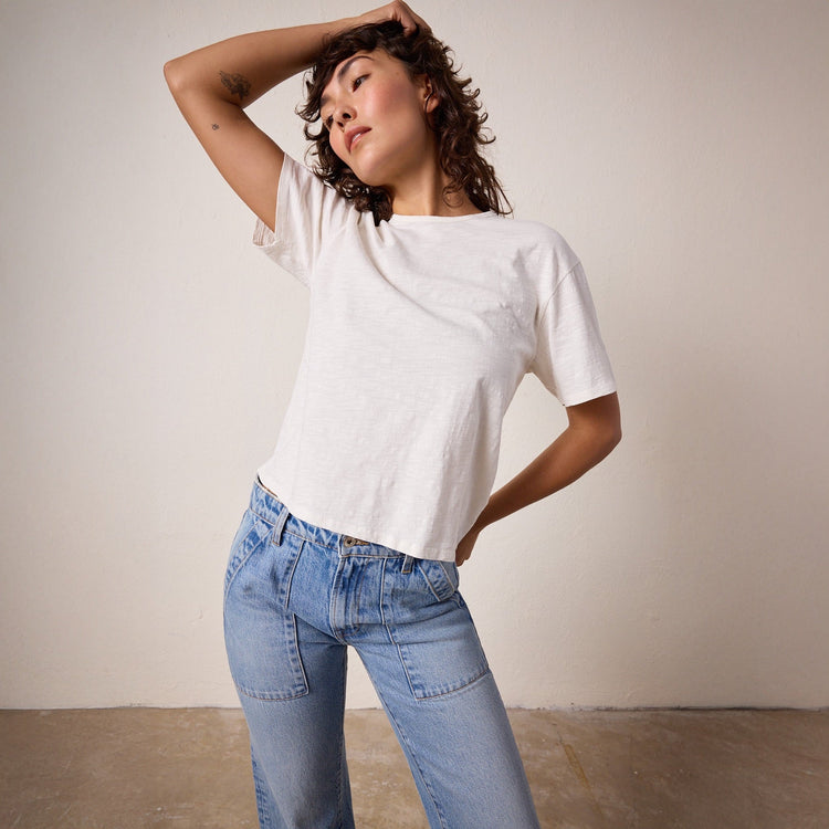 The Harper Boxy Tee: Short Sleeve, Slub Jersey, Effortlessly Cool
