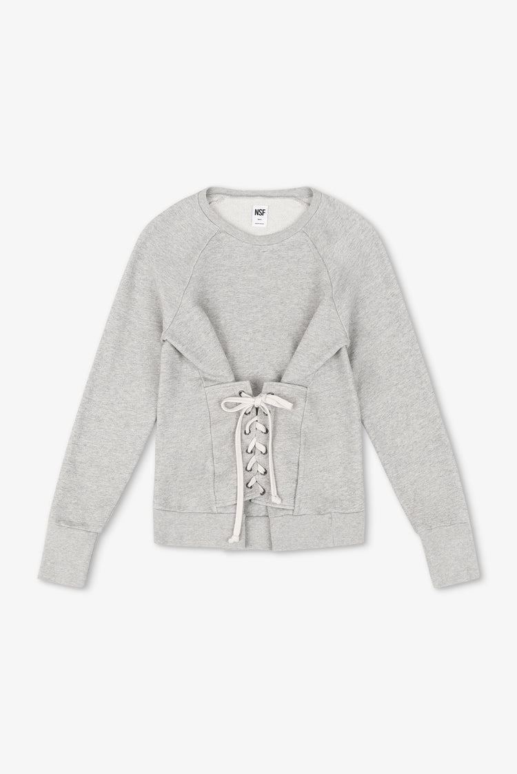 NSF Elio Corset Vintage Terry Crew - Heather Gray