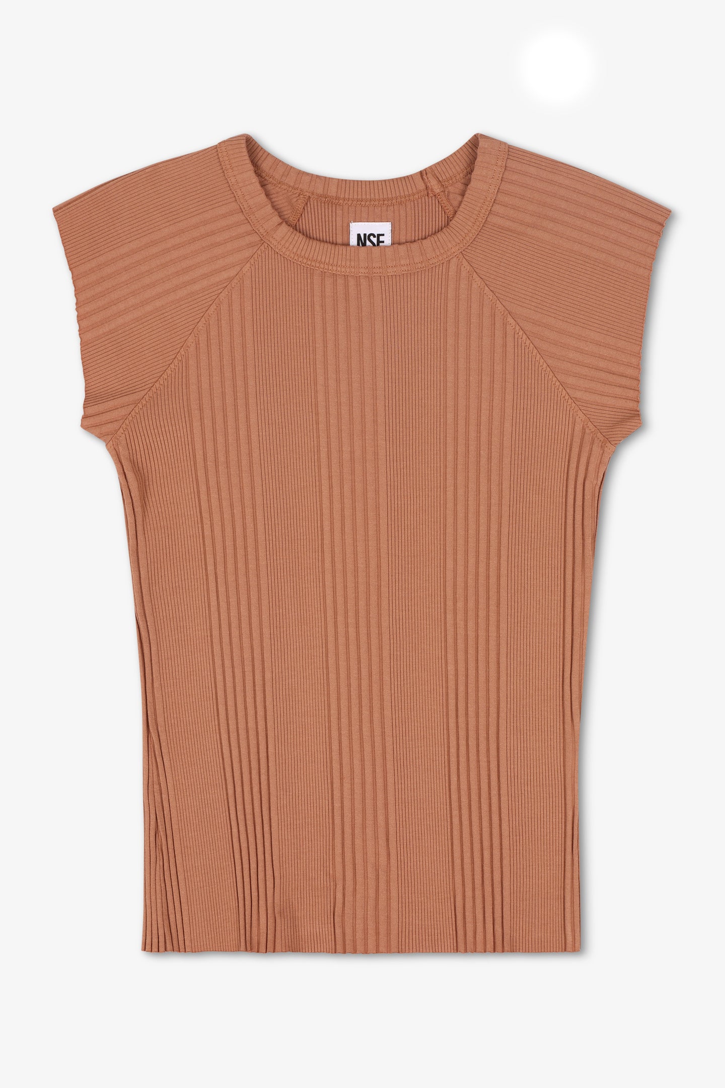 CHLOE FITTED VARIEGATED RIB TEE / ITALIAN CLAY