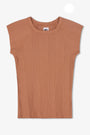 CHLOE FITTED VARIEGATED RIB TEE / ITALIAN CLAY