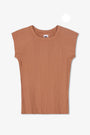 CHLOE FITTED VARIEGATED RIB TEE / ITALIAN CLAY