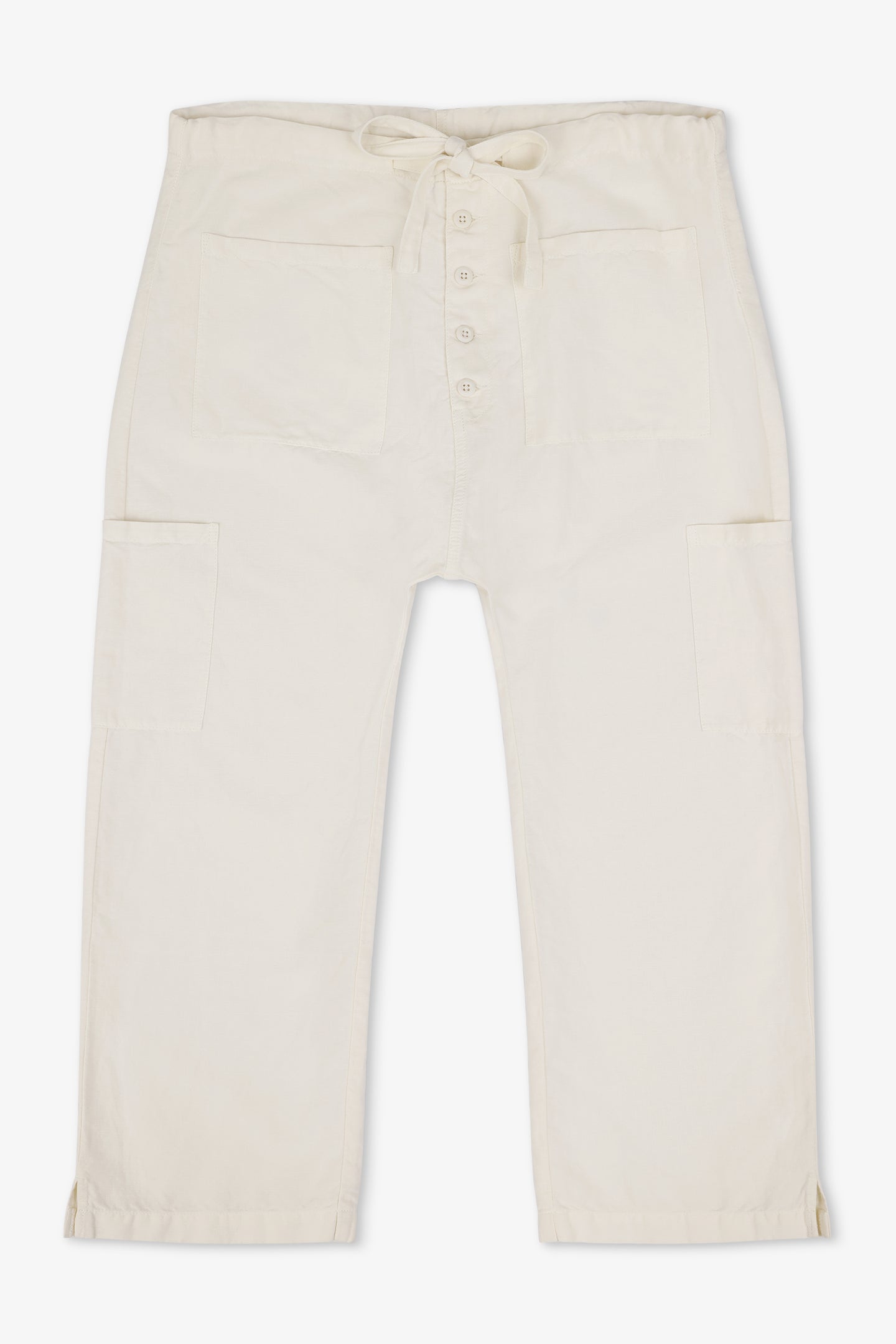 CARLSON LINEN COTTON TIE PANT / IVORY