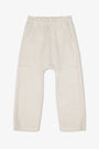 SHAILEY LINEN CANVAS PAPERBAG WAIST PANT / IVORY