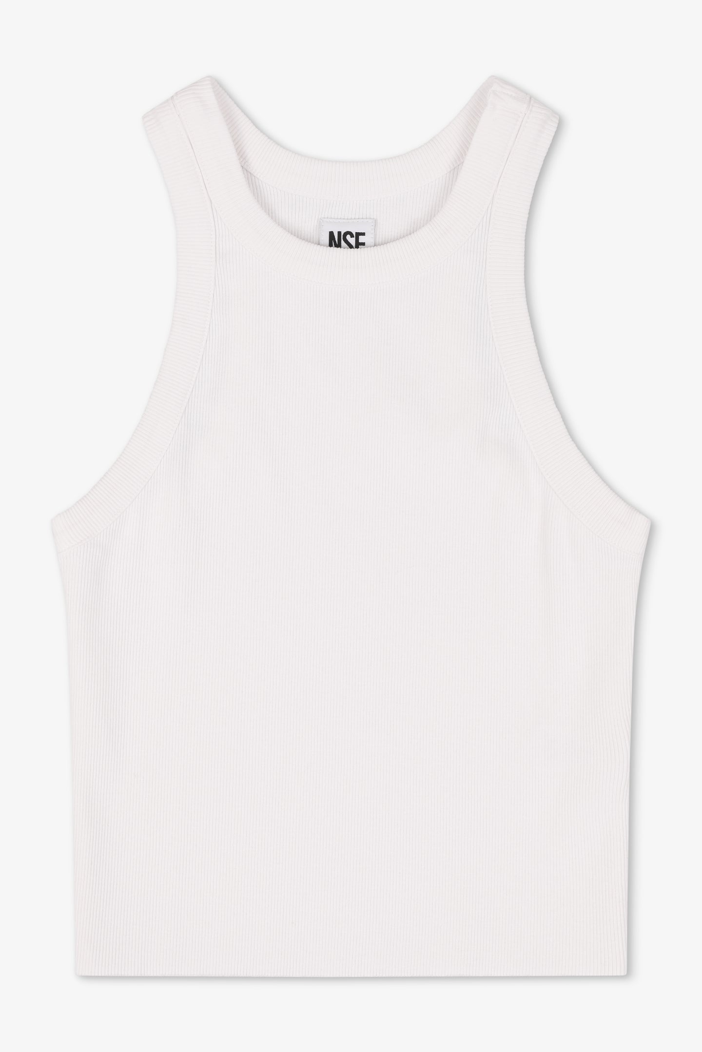 AMAYA FITTED CROP RIB TANK / SOFT WHITE