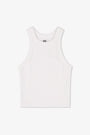 AMAYA FITTED CROP RIB TANK / SOFT WHITE