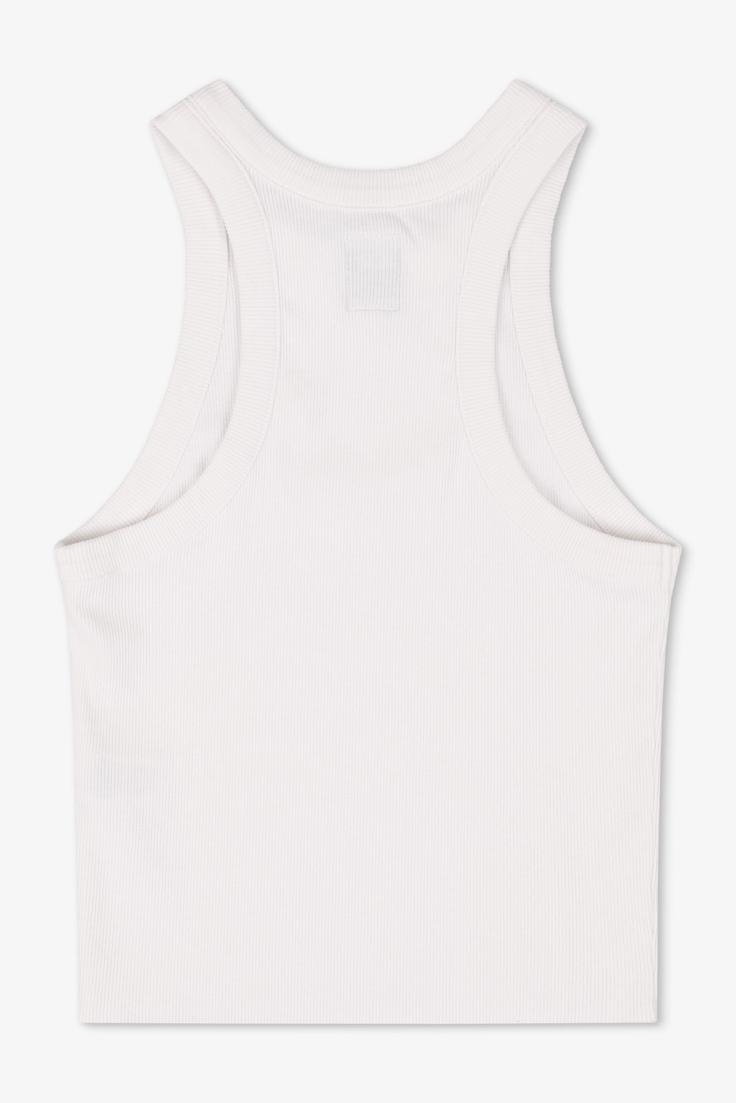 AMAYA FITTED CROP RIB TANK / SOFT WHITE