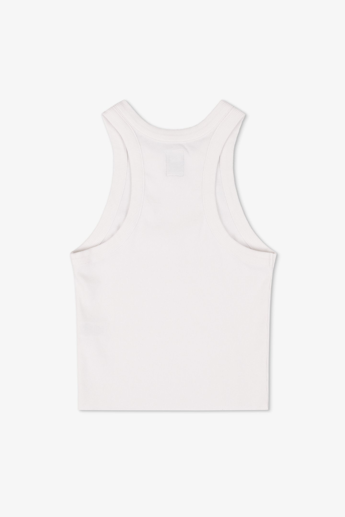 AMAYA FITTED CROP RIB TANK / SOFT WHITE