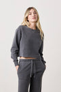 MARCO CROP LOOP TERRY SWEATSHIRT / FADED BLACK