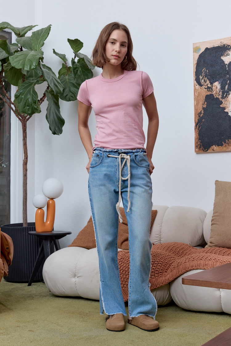 NSF Alessi Shrunken Fine Jersey Tee - Mallow