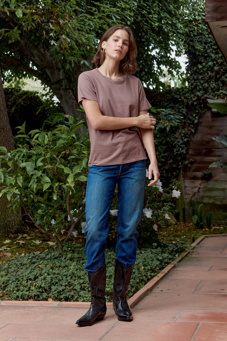 NSF Billy Relaxed Fine Jersey Tee - Deep Taupe