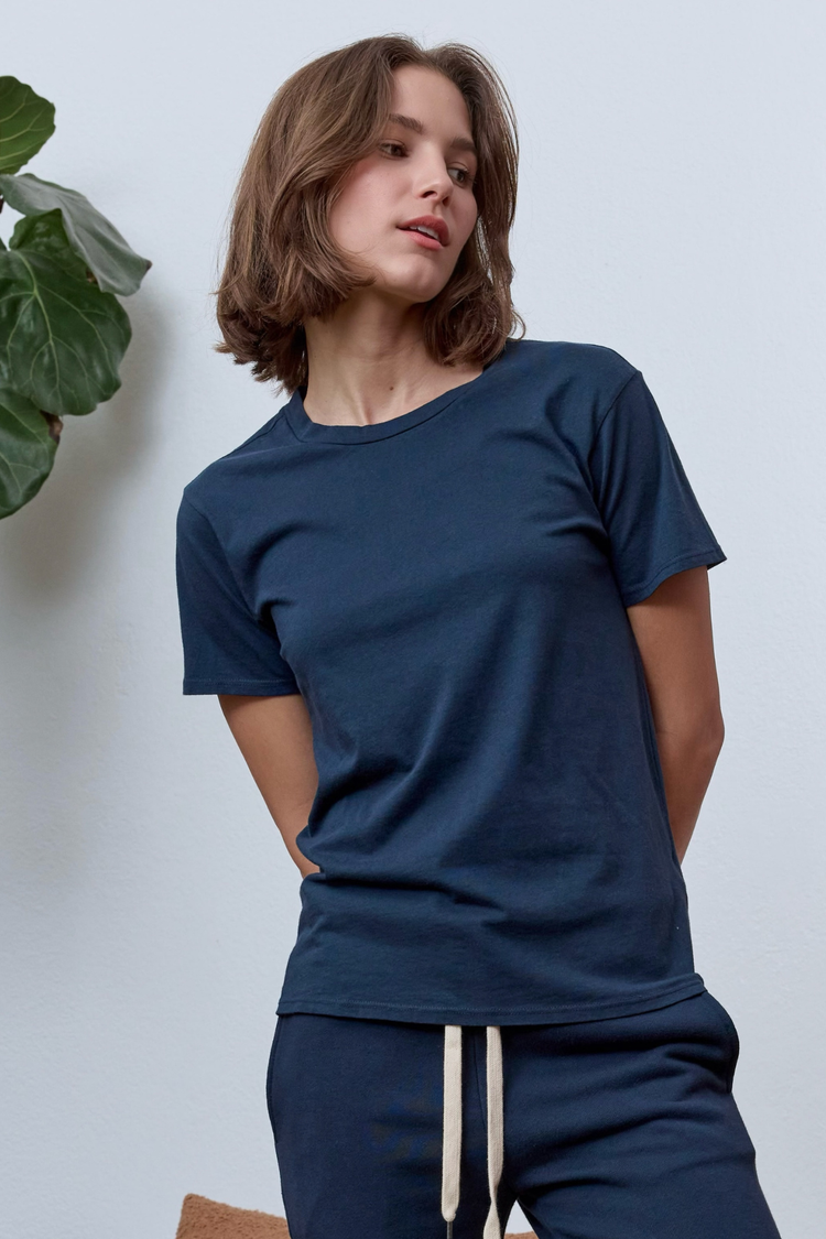 NSF Billy Relaxed Fine Jersey Tee - Eclipse