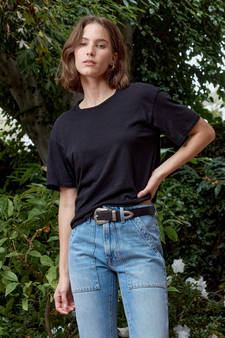 NSF Harper Boxy Slub Jersey Tee / Black