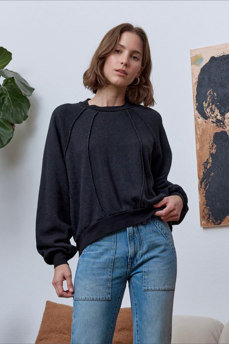NSF Vierra Oversized Cloud Fleece Sweatshirt - Black