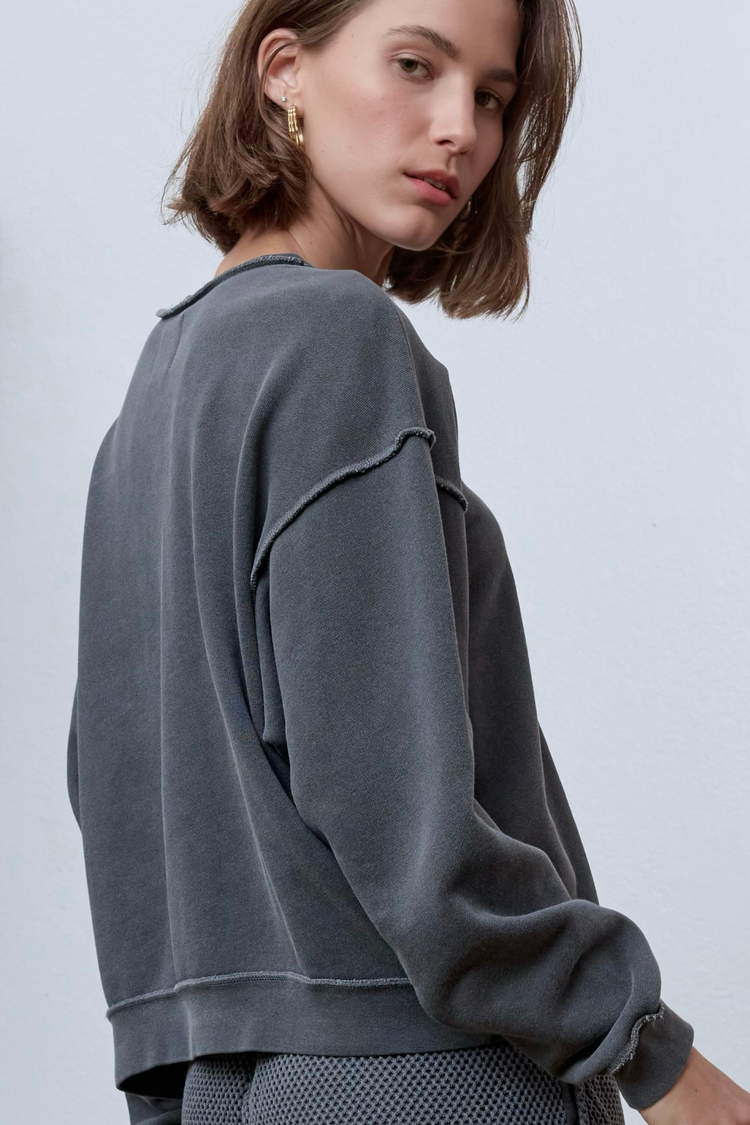 NSF Kenya Boxy Loop Terry Sweatshirt - Faded Black