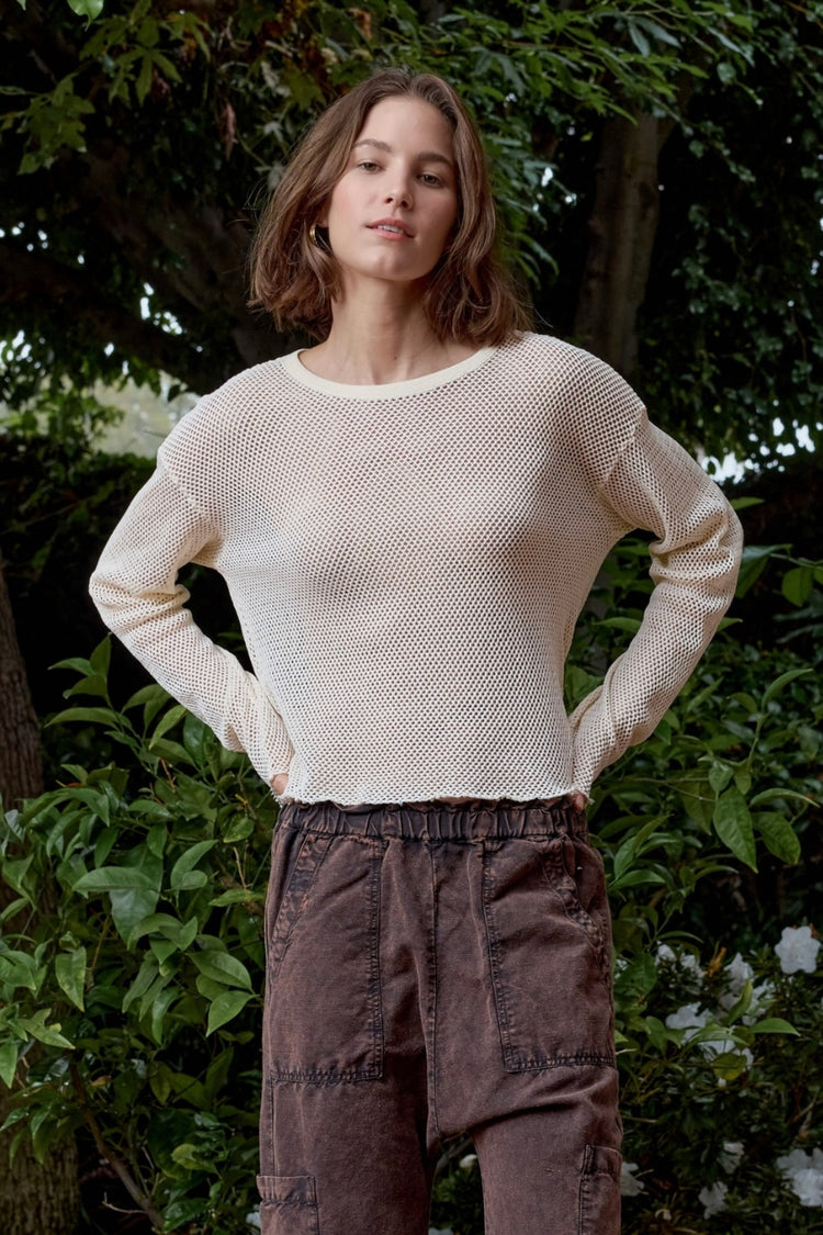 NSF Laurel Boxy Mesh Tee - Lemonade