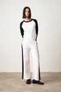 RILEY FRENCH TERRY SPORT PANT / IVORY/BLACK