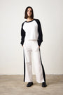 RILEY FRENCH TERRY SPORT PANT / IVORY/BLACK