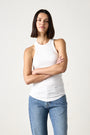 ALEXA FITTED VARIEGATED RIB TANK / SOFT WHITE