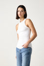 ALEXA FITTED VARIEGATED RIB TANK / SOFT WHITE