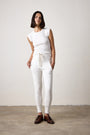 MAREN CORSET LOOP TERRY SWEATPANT / SOFT WHITE