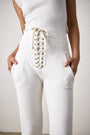 MAREN CORSET LOOP TERRY SWEATPANT / SOFT WHITE