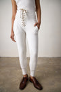 MAREN CORSET LOOP TERRY SWEATPANT / SOFT WHITE