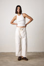 CARLSON DROP RISE TIE PANT / IVORY