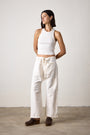 CARLSON DROP RISE TIE PANT / IVORY