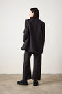 LAWRENCE OVERSIZE LINEN COTTON BLAZER / FADED BLACK