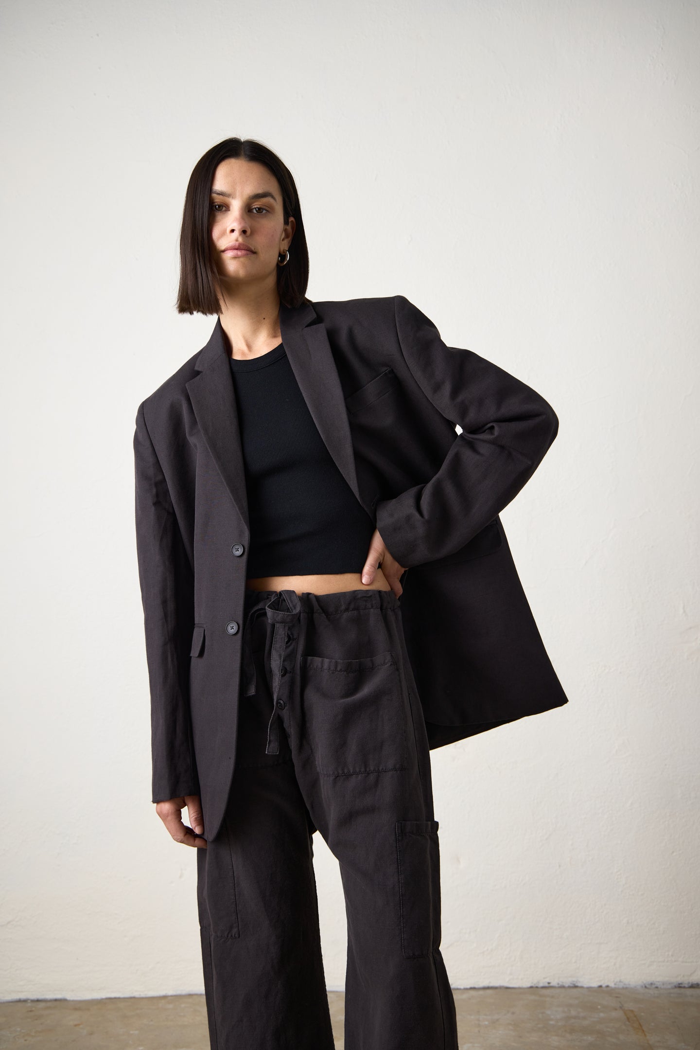 LAWRENCE OVERSIZED BLAZER / FADED BLACK