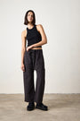 CARLSON DROP RISE TIE PANT / FADED BLACK