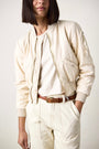 REYES SHRUNKEN QUILTED CANVAS BOMBER / IVORY