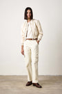 REYES SHRUNKEN QUILTED CANVAS BOMBER / IVORY