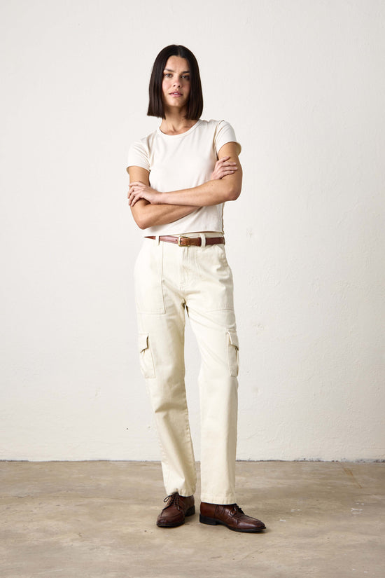 HAWK STRAIGHT LEG TWILL CARGO PANT  / IVORY