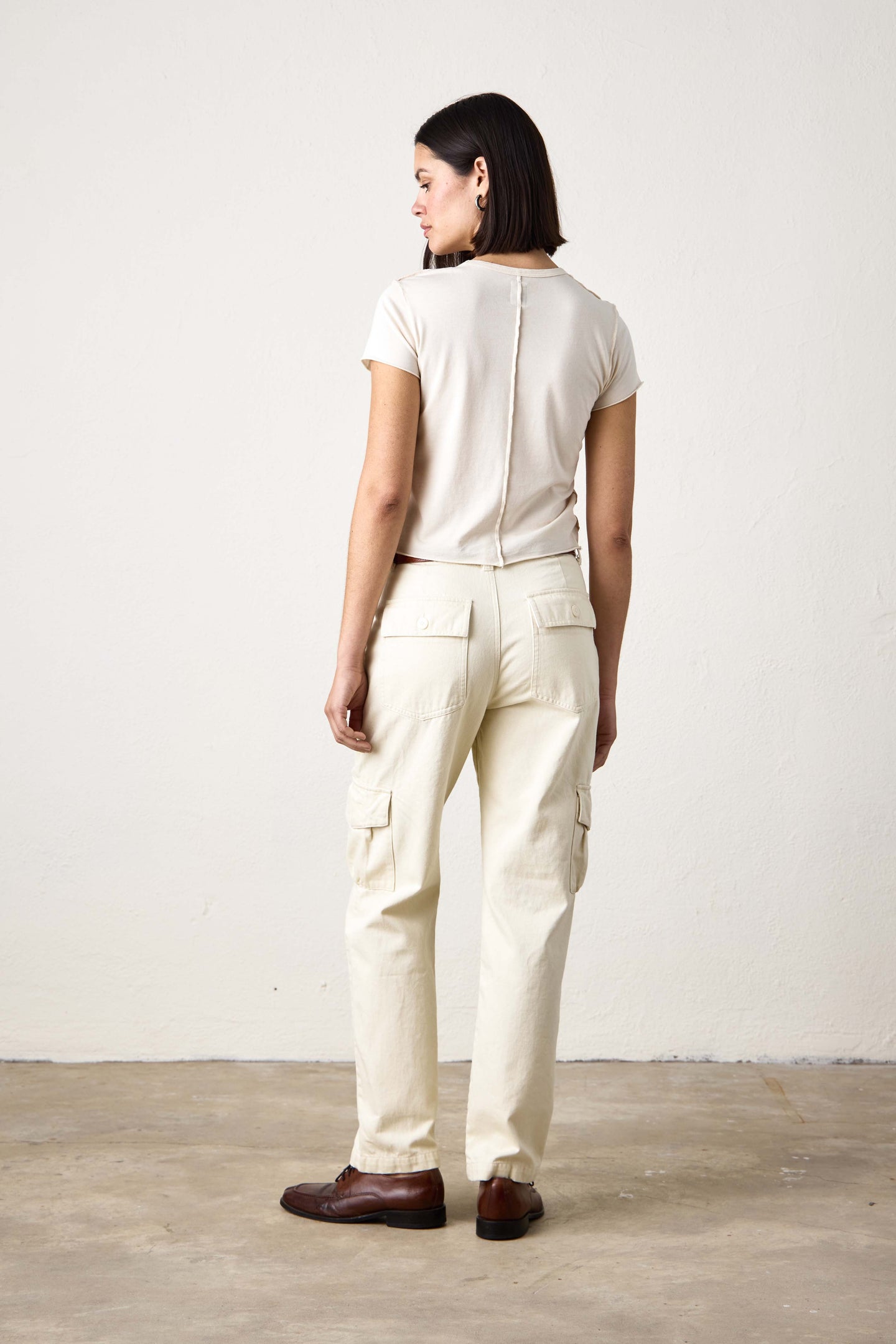 HAWK STRAIGHT LEG TWILL CARGO PANT  / IVORY