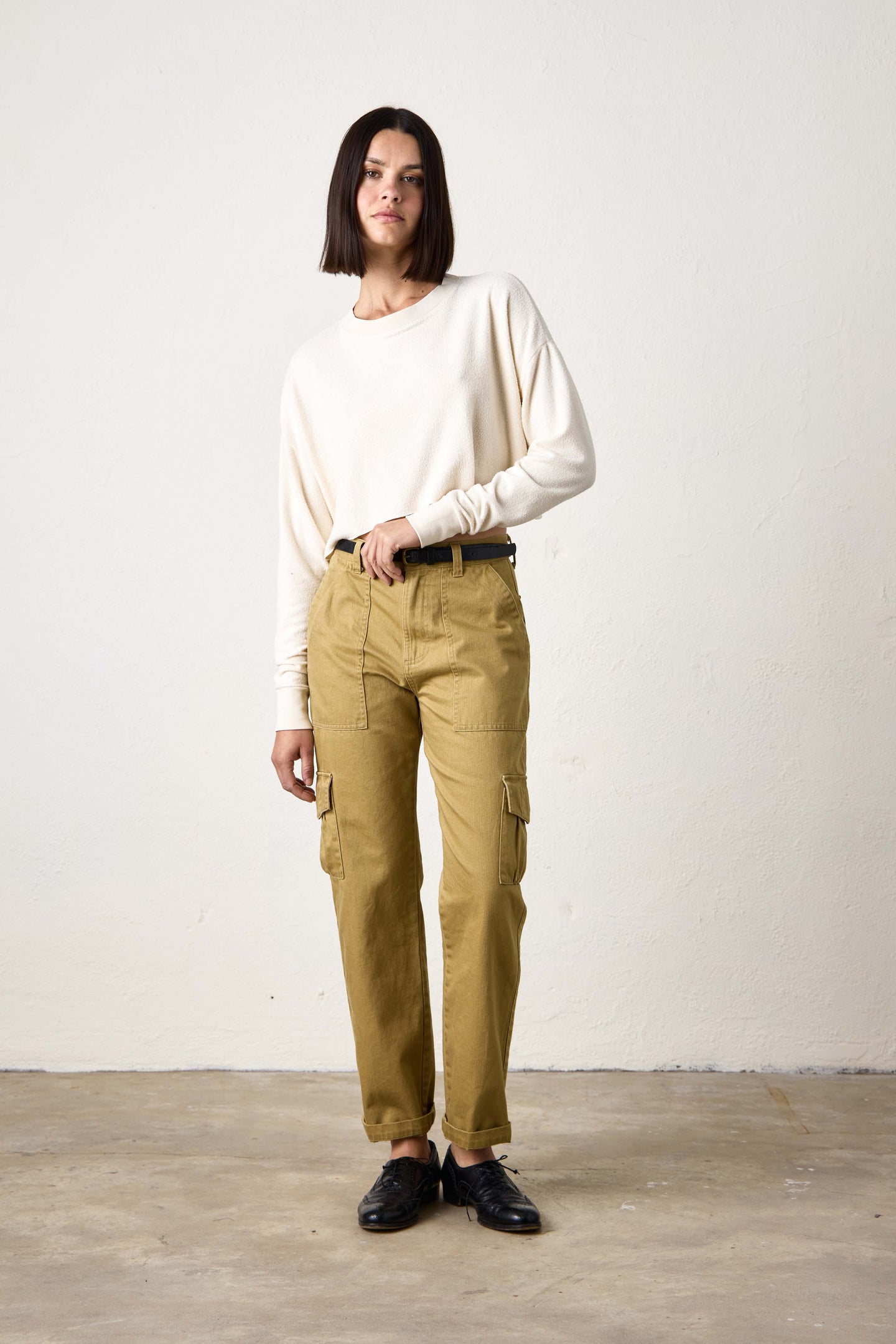 HAWK STRAIGHT LEG TWILL CARGO PANT  / TAN