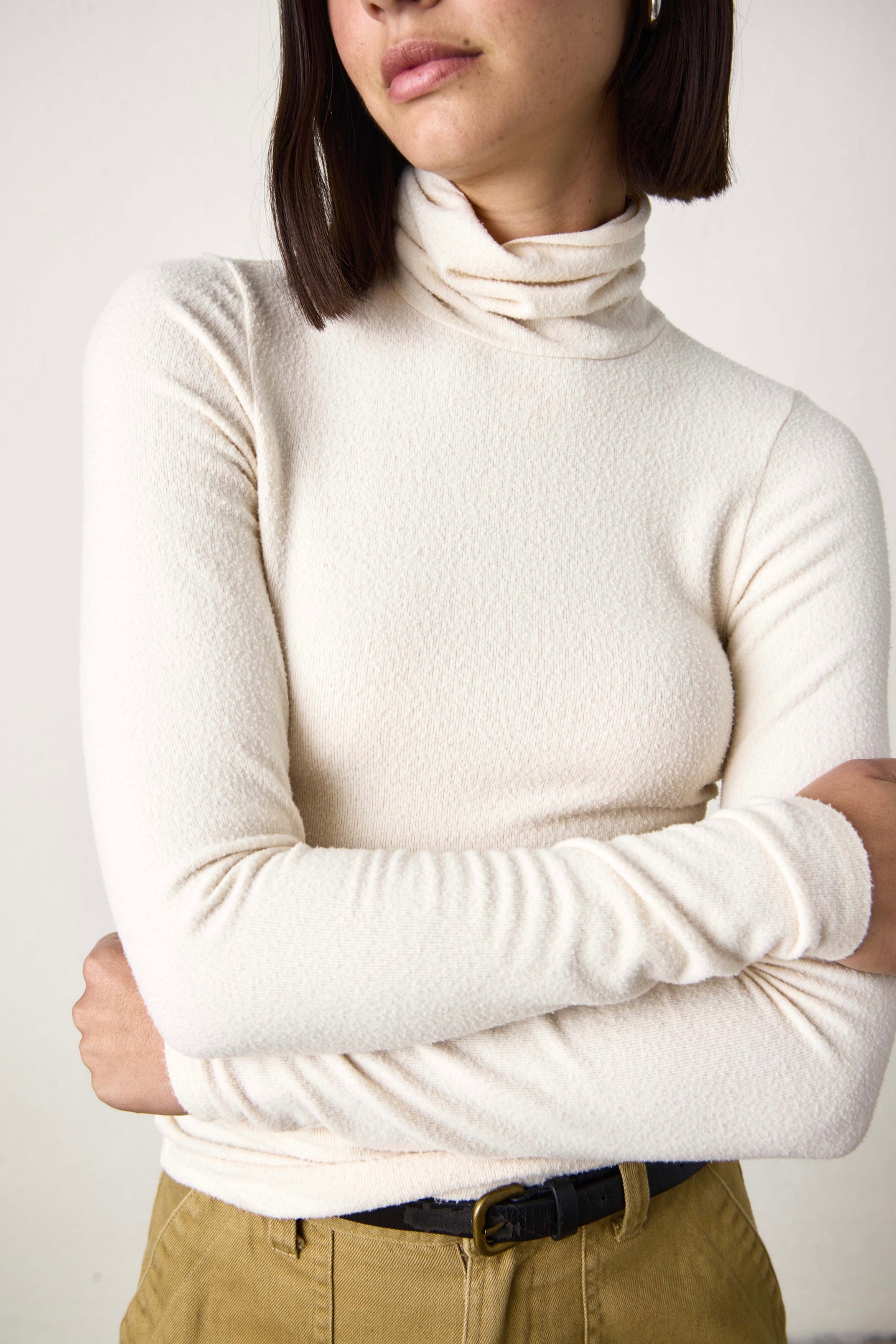 LANI PLUSH FITTED TURTLENECK / IVORY