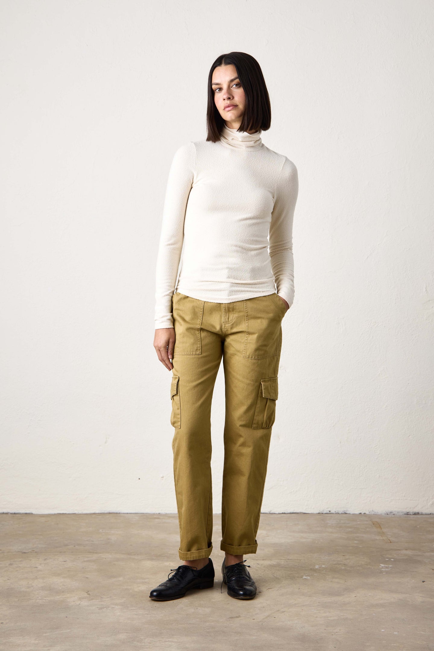 LANI PLUSH FITTED TURTLENECK / IVORY