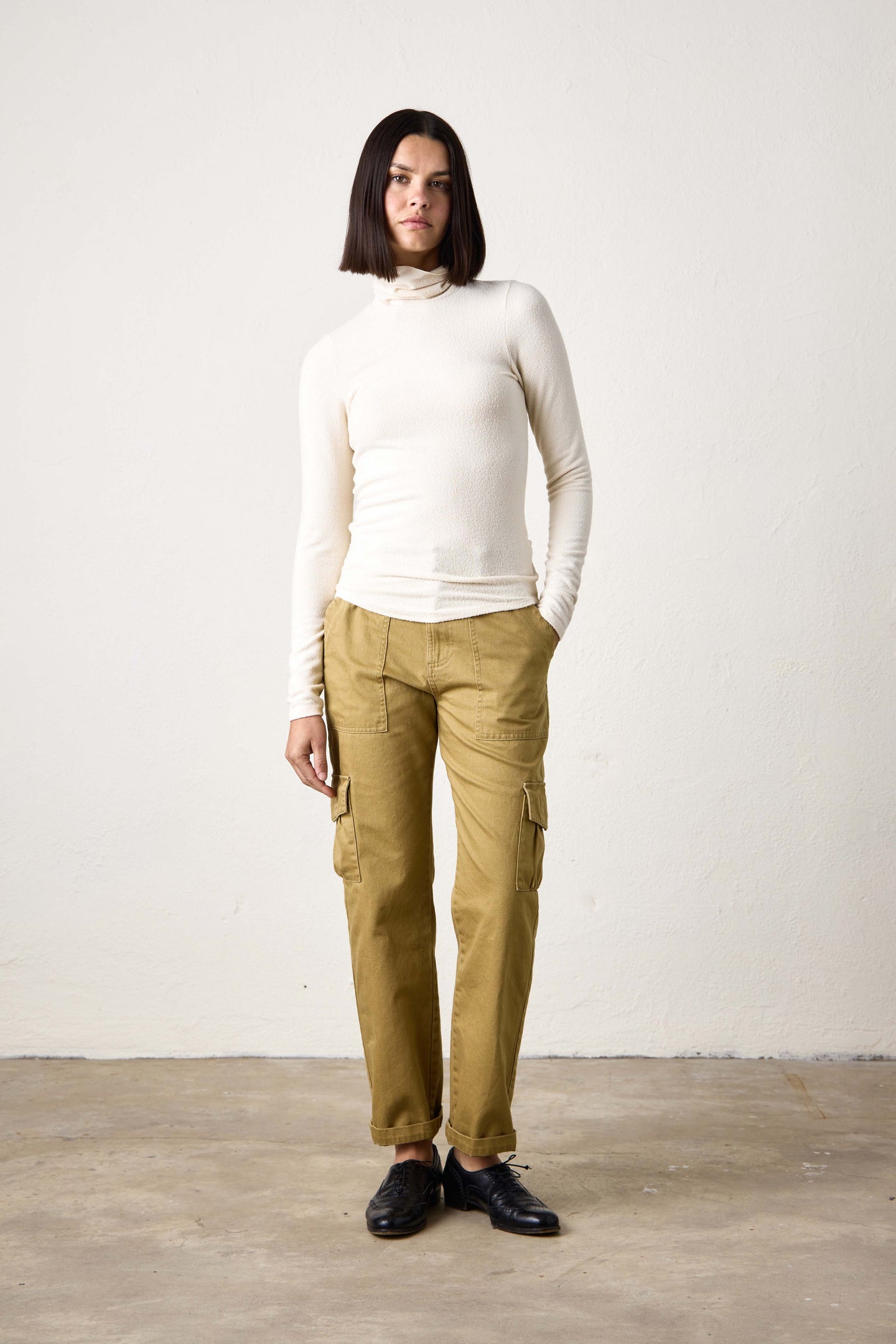 LANI PLUSH FITTED TURTLENECK / IVORY