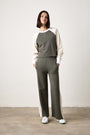 RILEY FRENCH TERRY SPORT PANT / OLIVE/IVORY