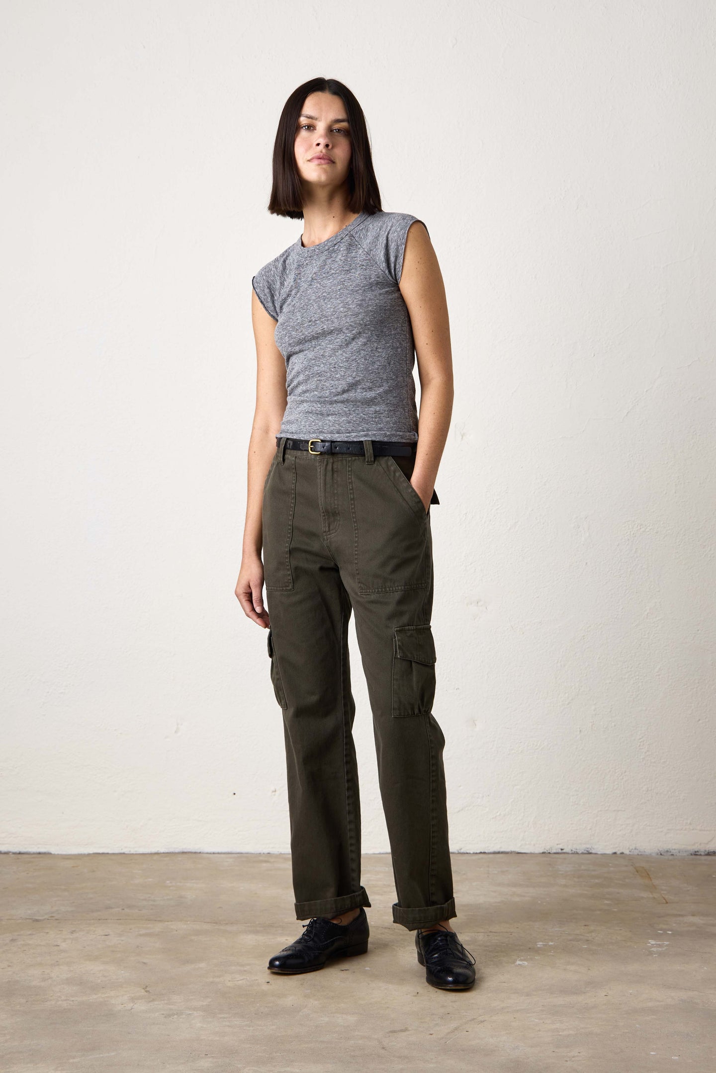 HAWK STRAIGHT LEG TWILL CARGO PANT  / OLIVE