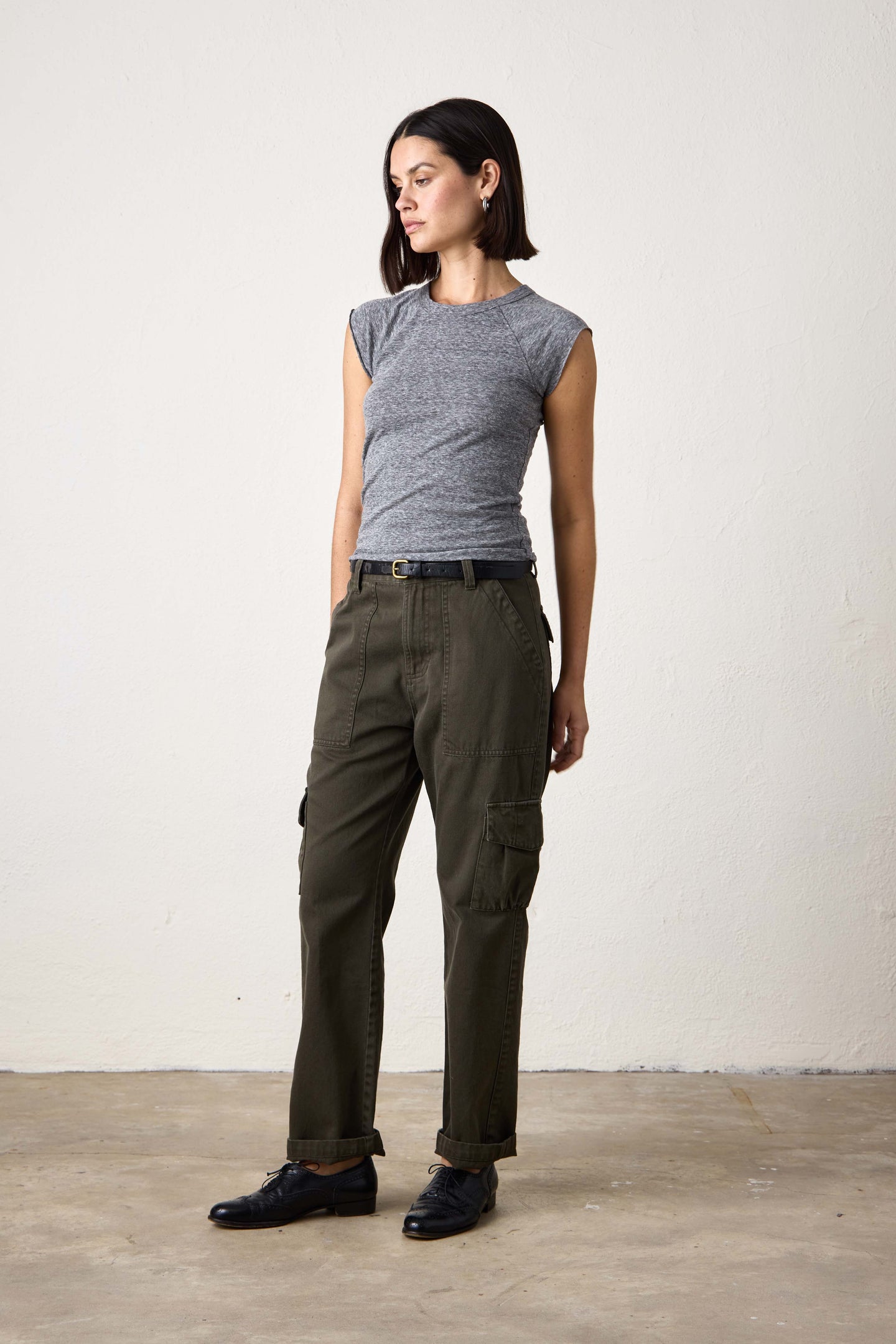 HAWK STRAIGHT LEG TWILL CARGO PANT  / OLIVE