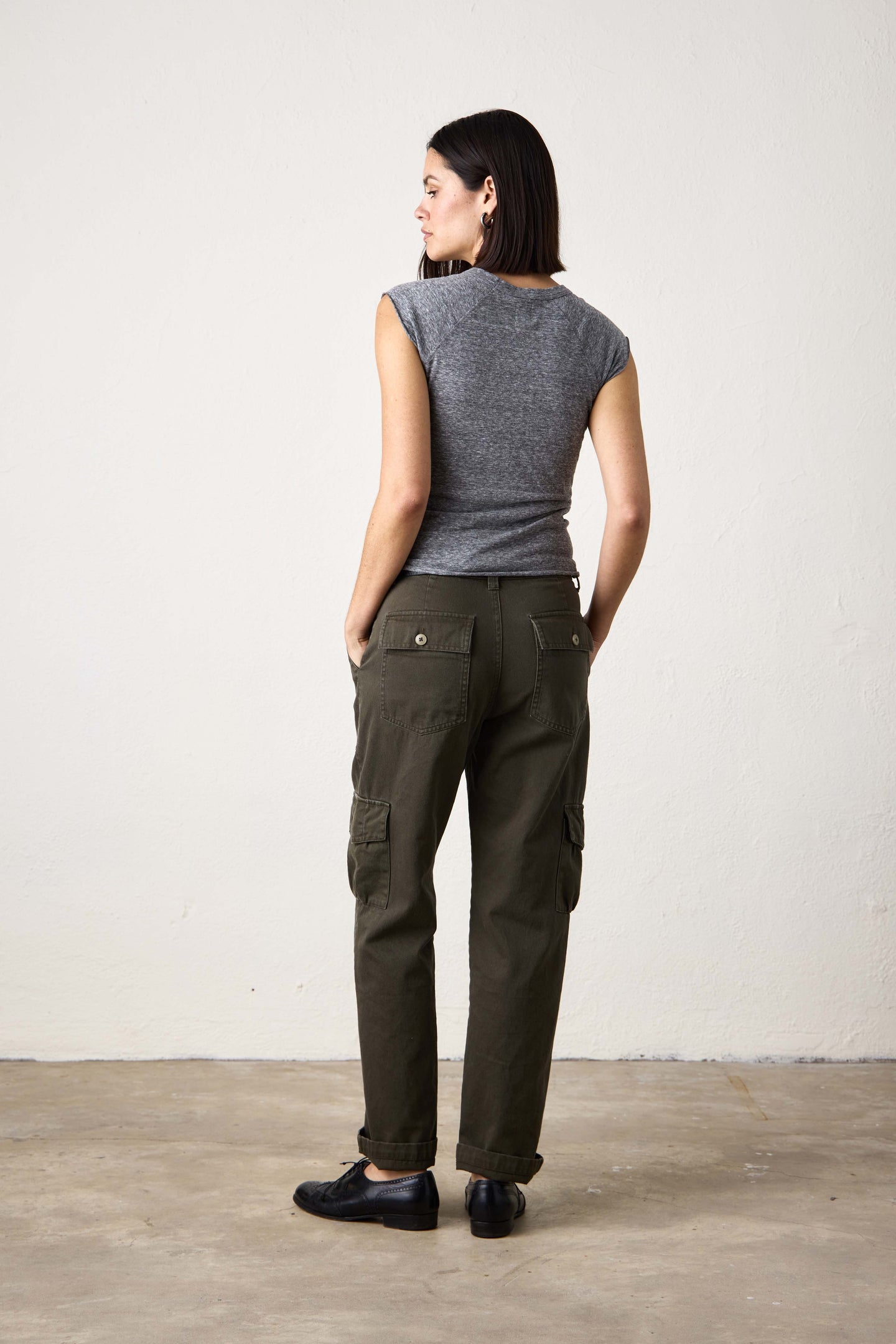 HAWK STRAIGHT LEG TWILL CARGO PANT  / OLIVE