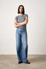 DELTA HIGH WAIST WIDE LEG JEAN / OCEANSIDE