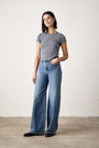 DELTA HIGH WAIST WIDE LEG JEAN / OCEANSIDE