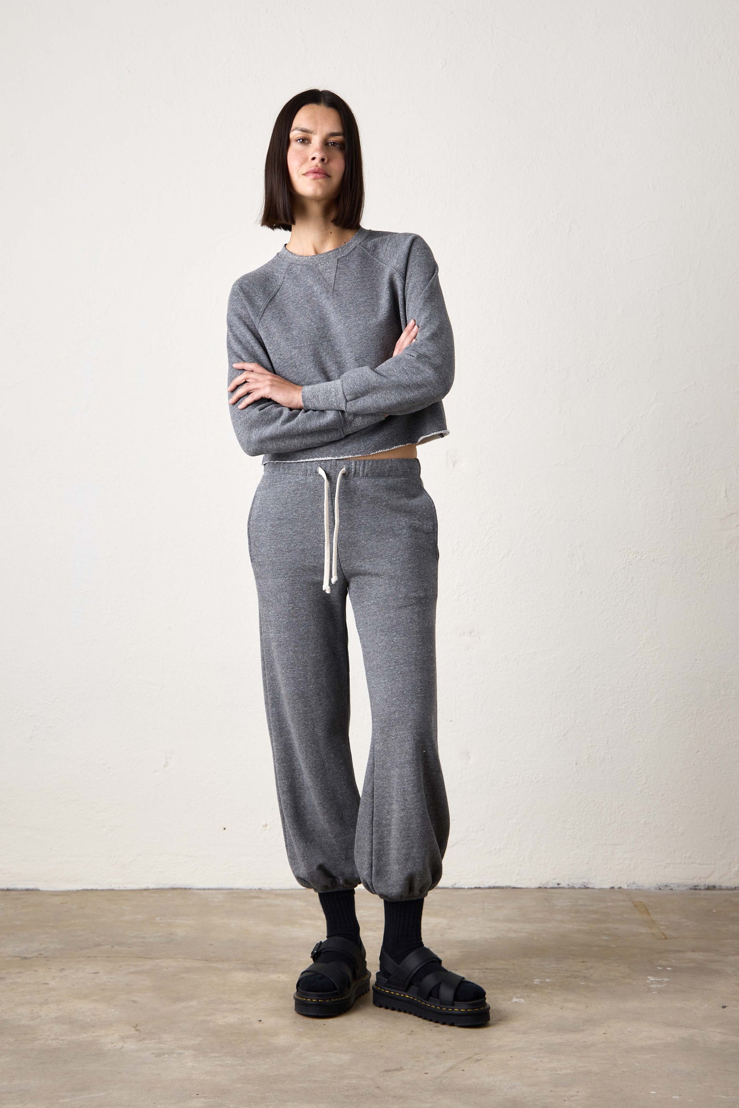 SHANE BILLOW MELANGE TERRY SWEATPANT / CHARCOAL HEATHER GREY